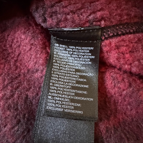 The North Face Sweater Womens S Crescent Red Black Plaid Pullover Hoodie - Picture 6 of 7